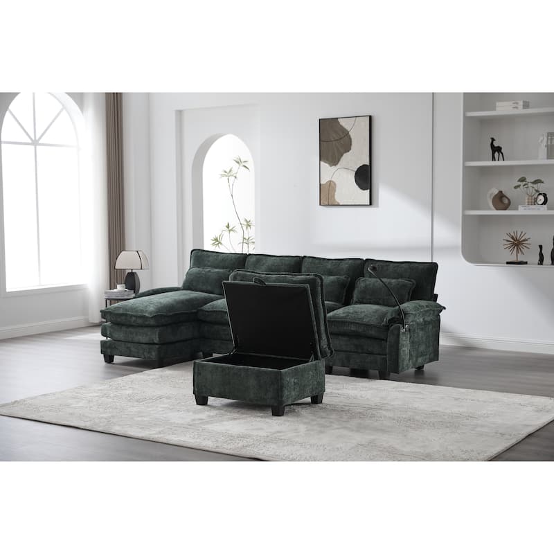 GDFStudio - Lara 106" U Shape Sectional Sofa Cloud Couch for Living Room