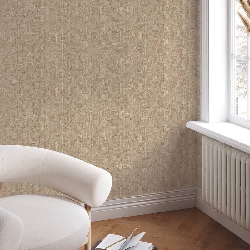 Tempaper Hoffmann Faux Sisal Textured Peel and Stick Wallpaper by Jeremiah Brent
