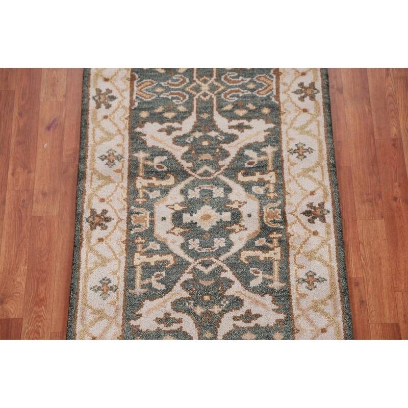 All-Over Oushak Oriental Runner Rug Handmade Wool Carpet - 2'9" x 8'4"