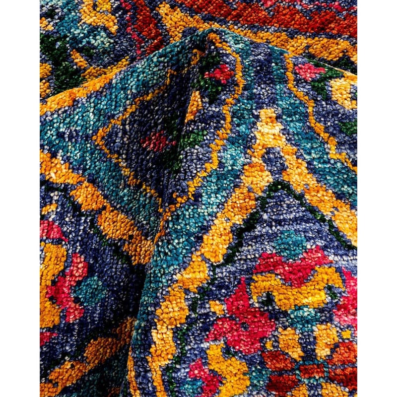 Overton Hand Knotted Wool Vintage Inspired Modern Contemporary Modern Multi Area Rug - 4' 0" x 6' 0"
