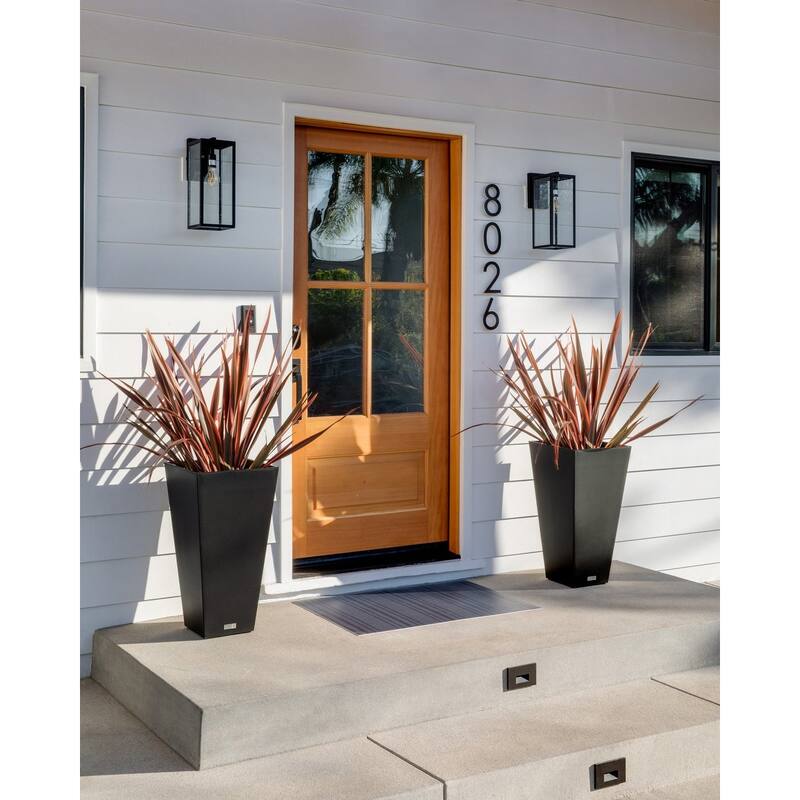 Pure Series Midland Planter - 26 inch - 2 pack - Black