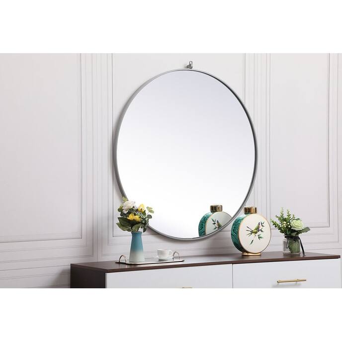 Elegant Lighting Eternity 39" Diameter Circular Beveled Metal Framed