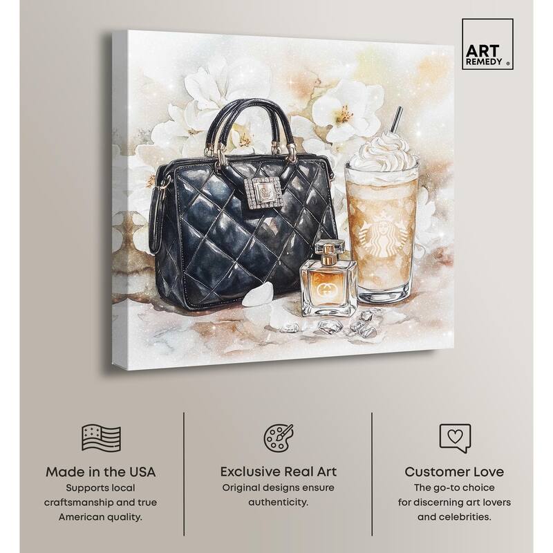 Trinkets and White Floral Canvas by Art Remedy, Gallery Wrapped
