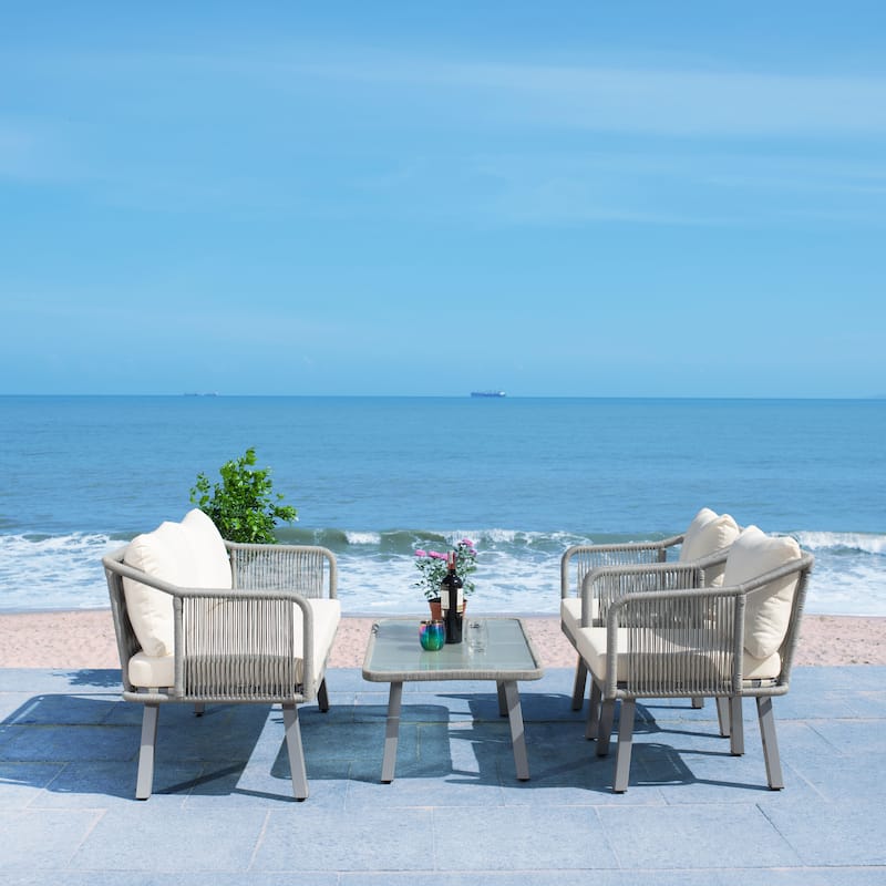 SAFAVIEH Outdoor Arly 4-Piece Rope Patio Set - 39Wx26Dx15H
