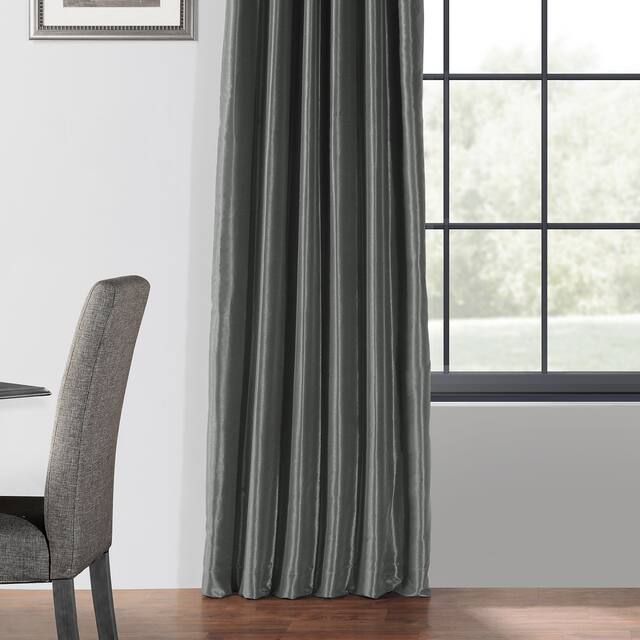 Exclusive Fabrics Blackout Textured Faux Dupioni Silk Curtain Panel