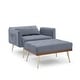 preview thumbnail 8 of 34, Recline Velvet Upholstered Sofa Chair with Ottoman Two Arm Pocket and Wood Frame, Include 1 Pillow and Adjustable Backrest