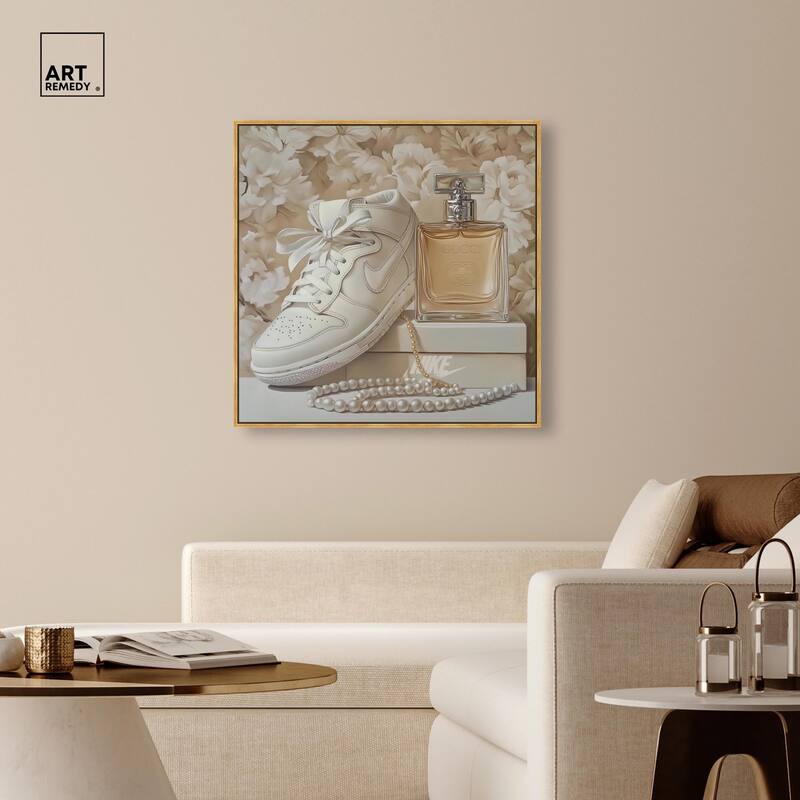 White Sneakers and Pearls Canvas by Art Remedy