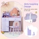 preview thumbnail 30 of 29, Costway Kids Vanity Table and Chair Set with Cloud-shaped Mirror Open - See Details