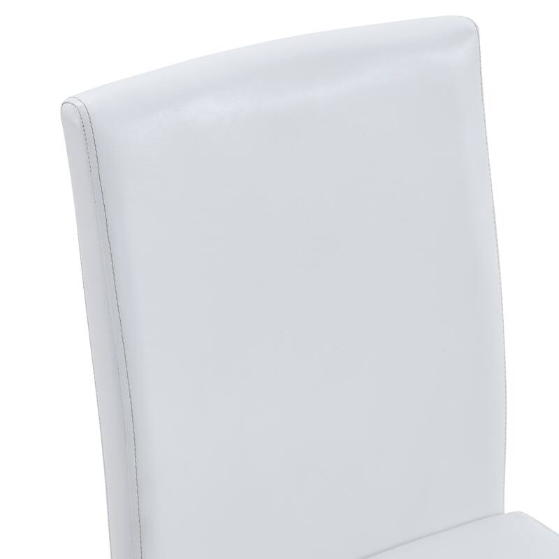 4 White PU dining chairs, simple and versatile, comfortable and accompanied. The exquisite and multifunctional dining chair