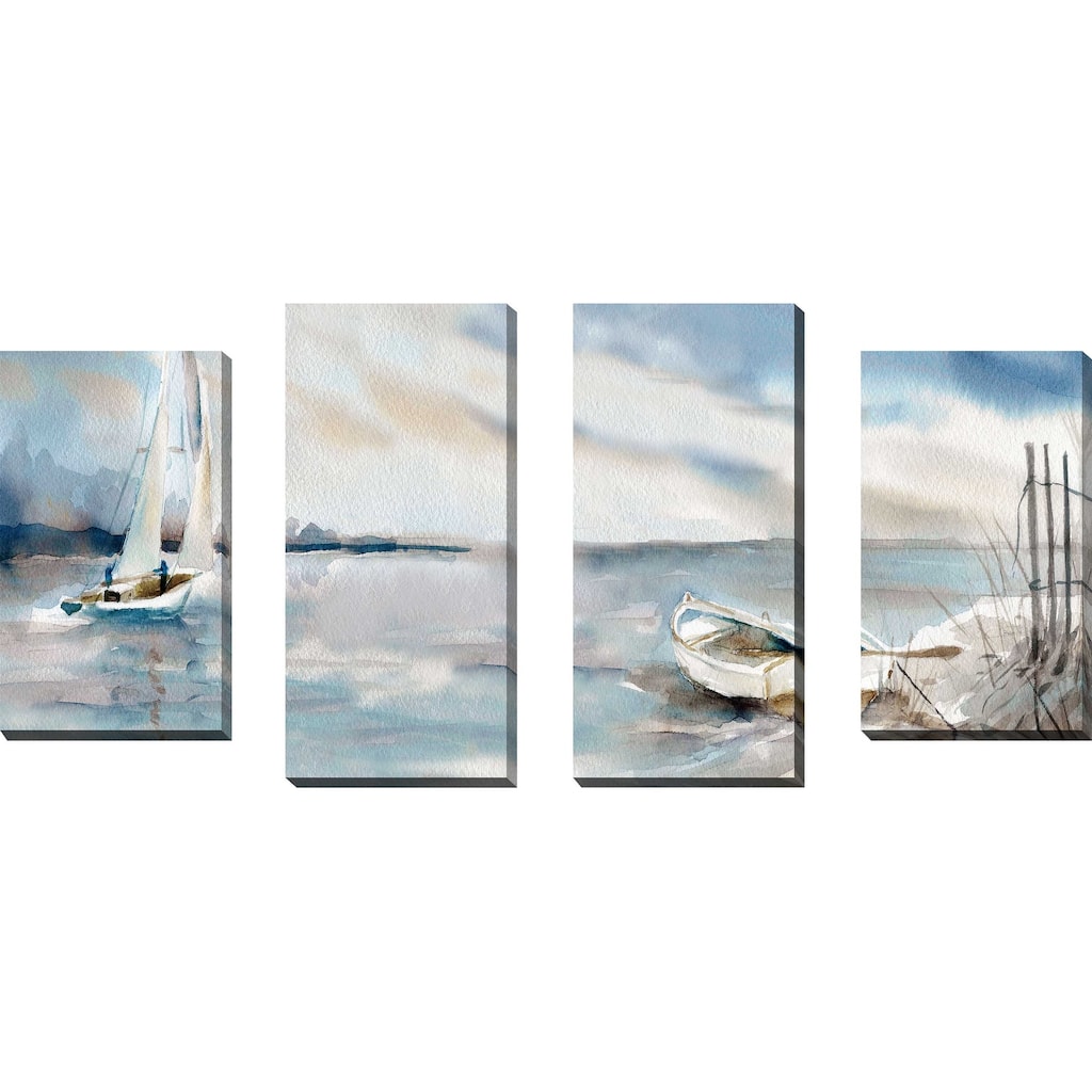"Panoramic Coast" by Carol Robinson Print on Canvas Set of 4