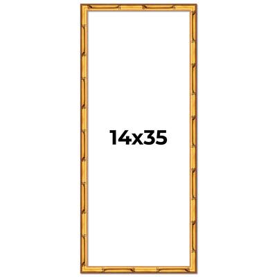 14x35 Frame Gold Bamboo Picture Frame Modern Photo Frame Includes UV Acrylic Shatter Guard Front Acid Free Foam Backing Board