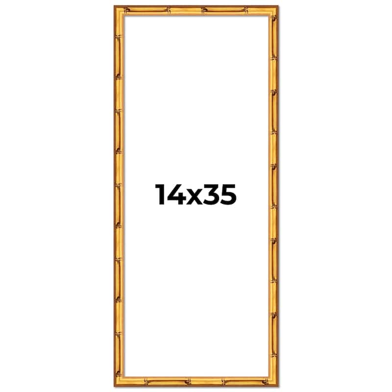 14x35 Frame Gold Bamboo Solid Wood Picture Frame | 1 Inch Moulding