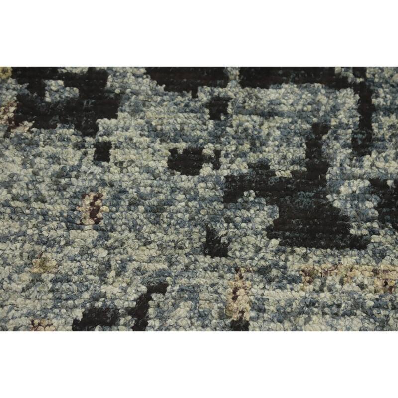 Hand-knotted Modern Wool Grey Abstract Area Rug Oriental Carpet - 7' 11'' X 5' 6''