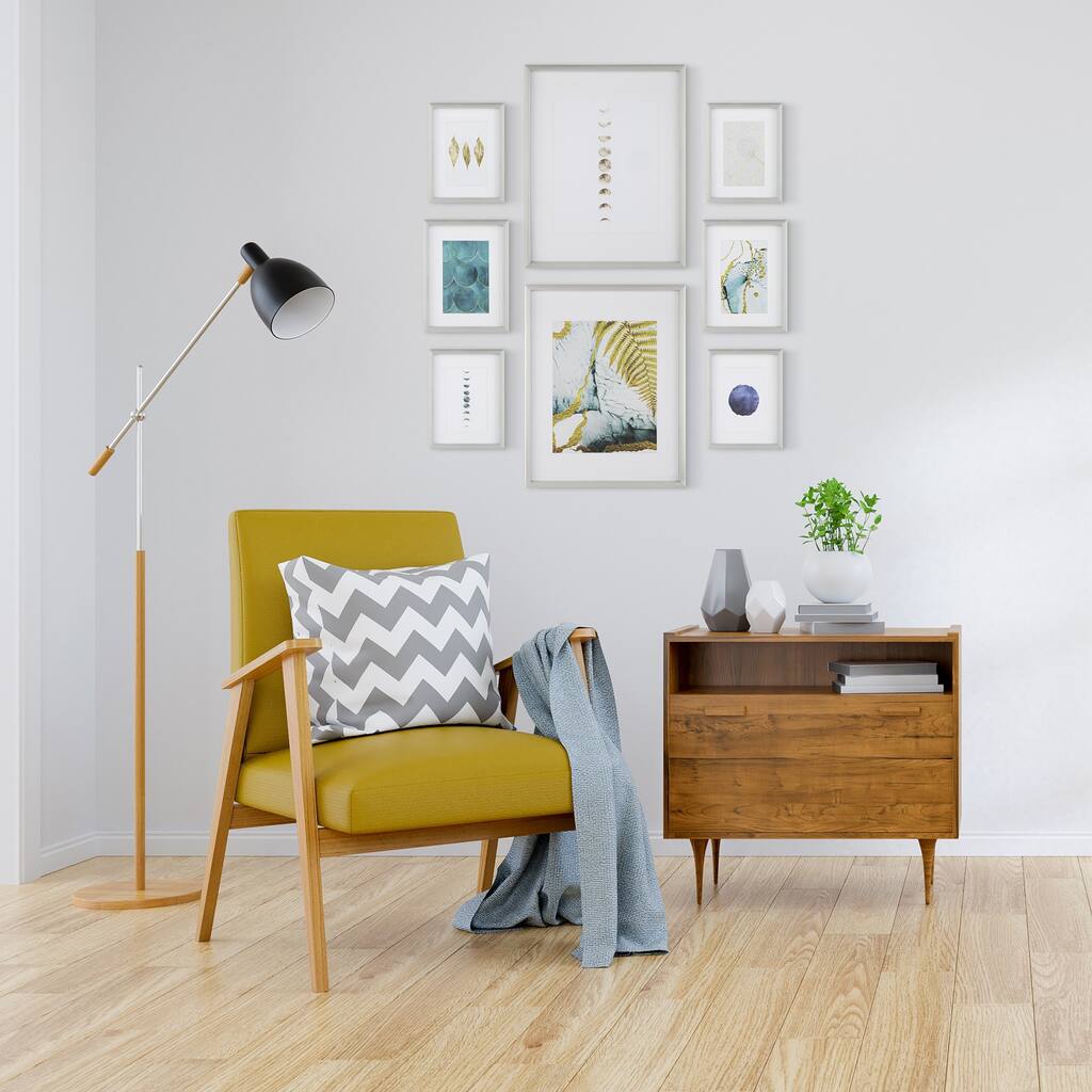 8 Piece Gallery Wall Frame Set with Decorative Art & Hanging Template