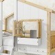 preview thumbnail 25 of 27, Twin Size Playhouse Bunk Bed with Roof,Window,Door and Guardrails
