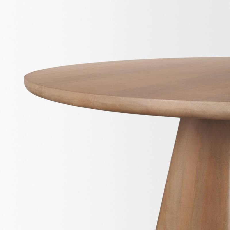 Jovani Solid Brown Mango Wood Round Dining Table
