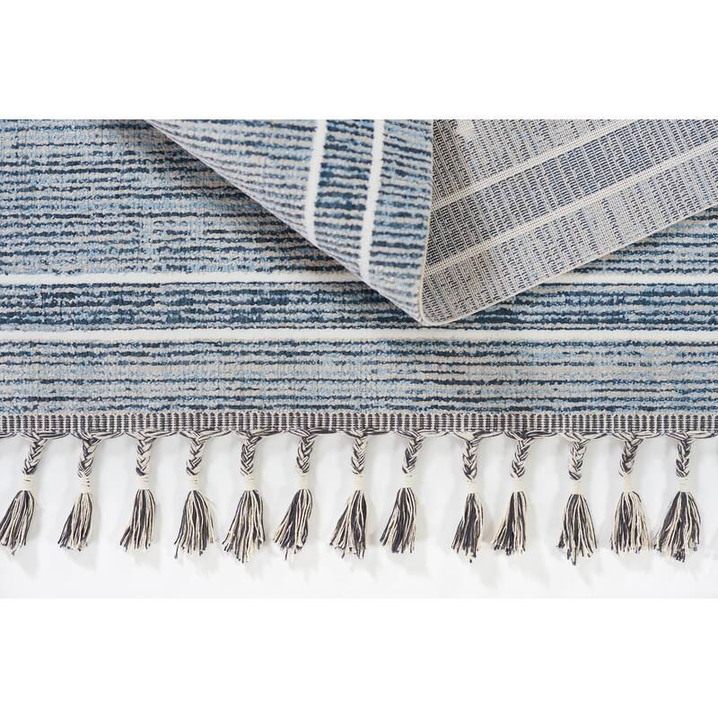 Momeni Rabat Geometric Polyester Blue Area Rug
