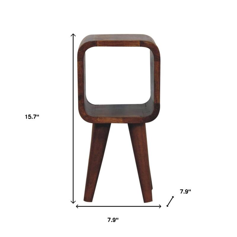 HomeRoots 16" Chestnut Solid Wood Square Nightstand