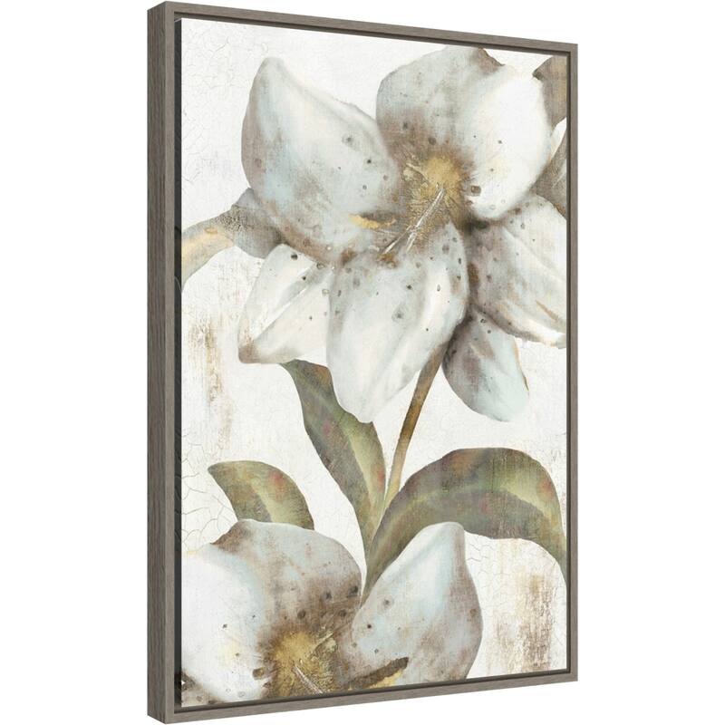 Italian Love (White Lilies) by Eva Watts Framed Canvas Art