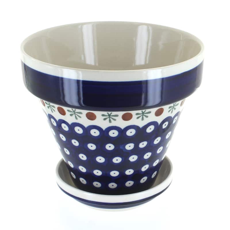 Blue Rose Polish Pottery 891-893 Zaklady Medium Flower Pot - Nature