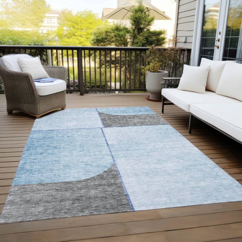 Machine Washable Indoor/ Outdoor Chantille Simple Modern Rug
