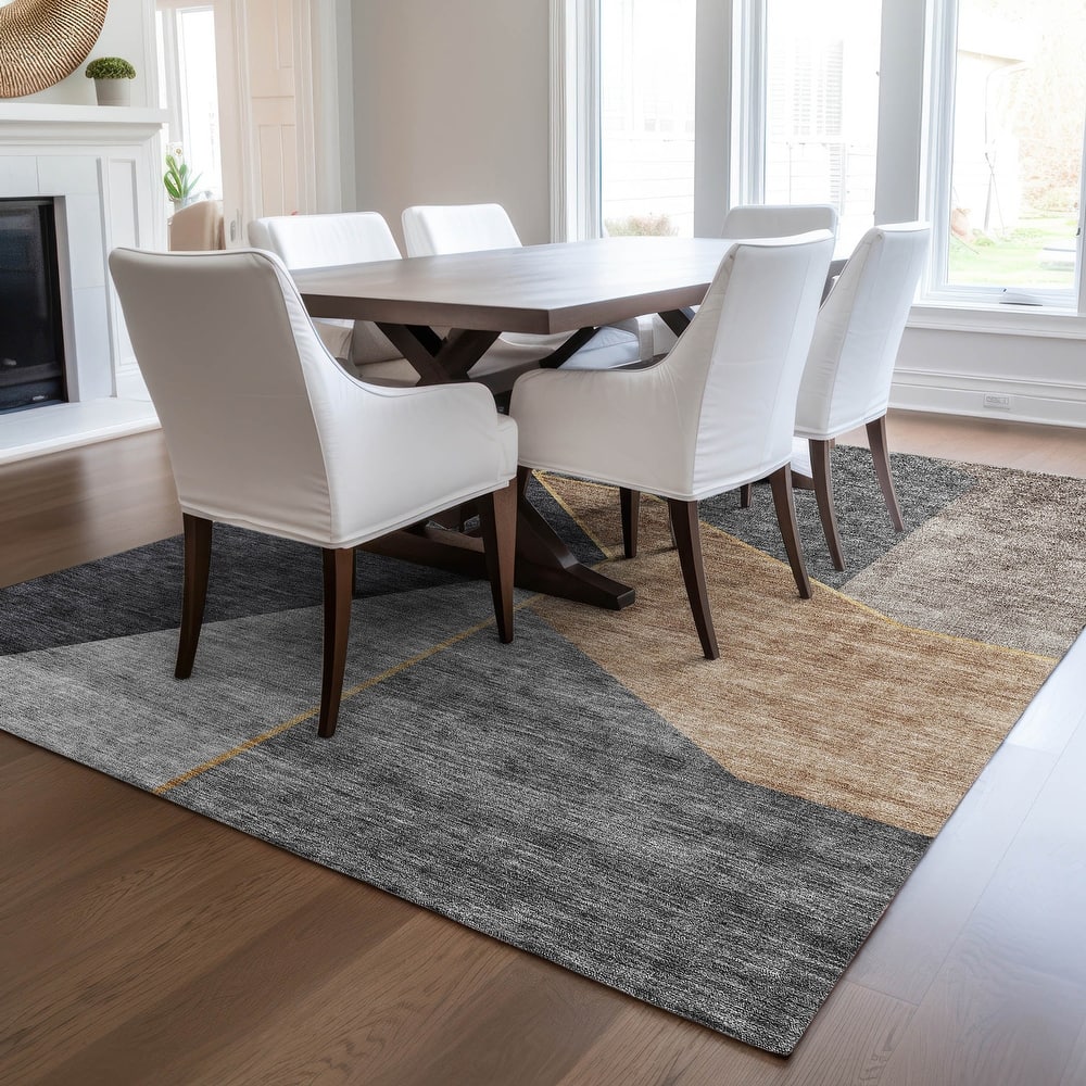 Machine Washable Indoor/ Outdoor Chantille Geo Modern Rug