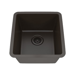 16 Inch Lexicon Platinum Quartz Composite Drop-in Undermount Single Bowl Mocha Kitchen Sink LP-1618-M-SO