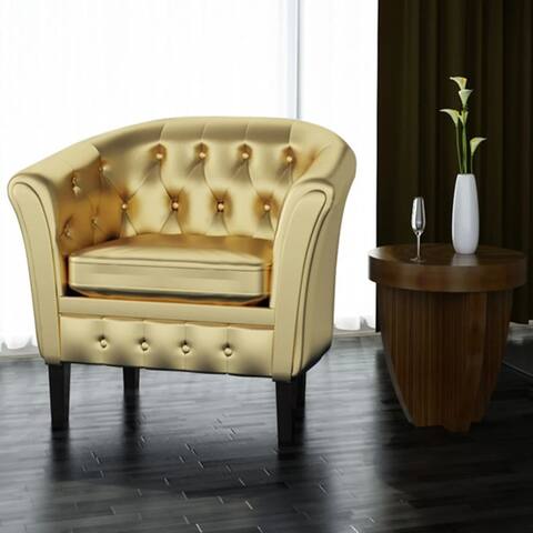 vidaXL Tub Chair Armchairs Gold Faux Leather