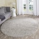 SAFAVIEH Laguna Shag Verdiana Solid Color 2-inch Thick Shag Rug - 6'7" Round - Silver