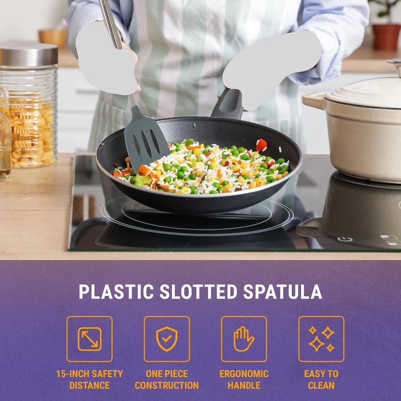 YBM Home Silicone Non-Stick Slotted Cooking Serving Spoons