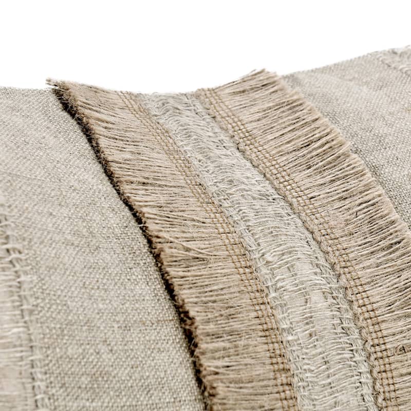 Villa by Classic Home Valley 22" Belgian Linen Woven Throw Pillow, Natural