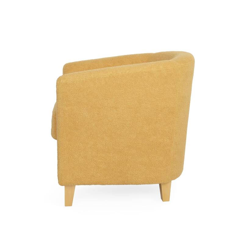 Modern 30.5" Upholstered Club Chair with Birch Wood Legs and Thick Seat Cushions