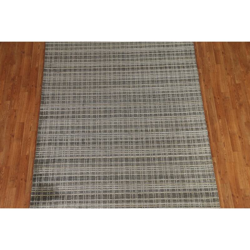 Hand Knotted Oriental 100% Wool Carpet Modern All-Over Multi-Colored Gabbeh Area Rug - 7' 9'' X 5' 5''