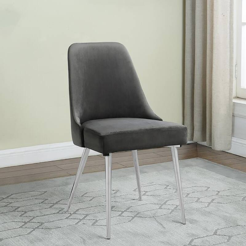 Padded Side Chair with Chrome Legs (Set of 2)