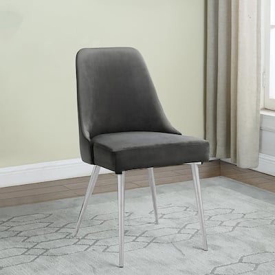 Padded Side Chair with Chrome Legs (Set of 2)