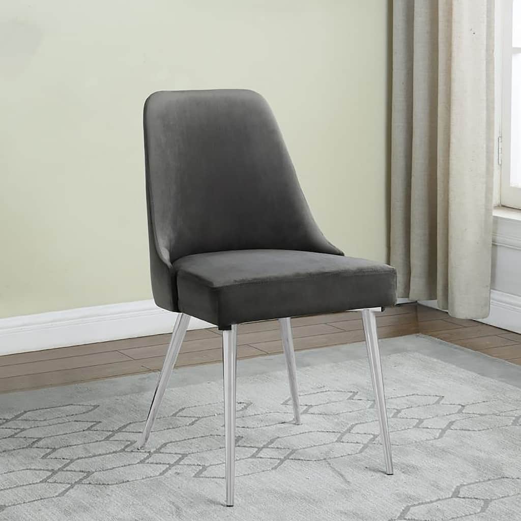 Padded Side Chair with Chrome Legs (Set of 2)