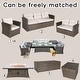 preview thumbnail 4 of 9, Abrihome 7-piece Patio Outdoor Wicker Sofa Set with Fire Pit Table