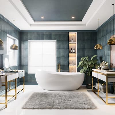 Merola Tile Capri Strata Indigo 6-7/8" x 14" Porcelain Floor and Wall Tile