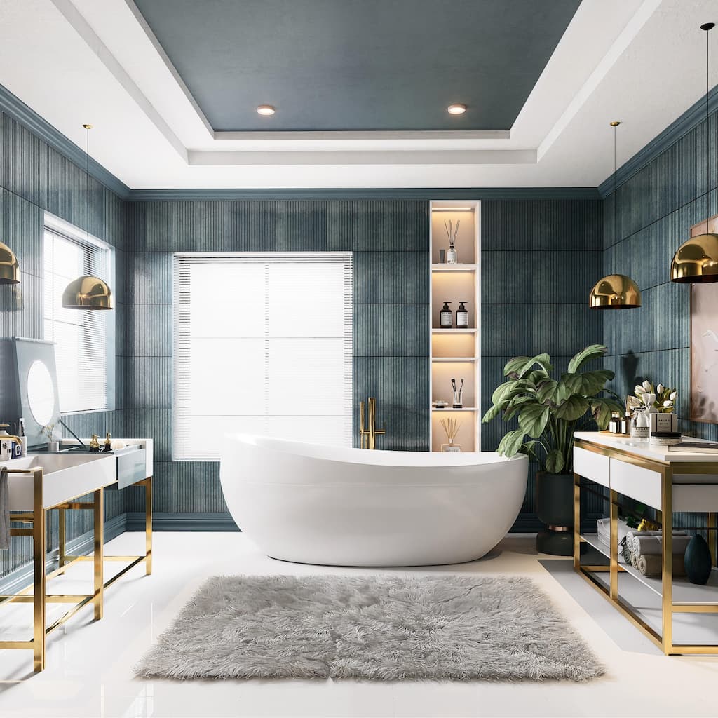 Merola Tile Capri Strata Indigo 6-7/8" x 14" Porcelain Floor and Wall Tile