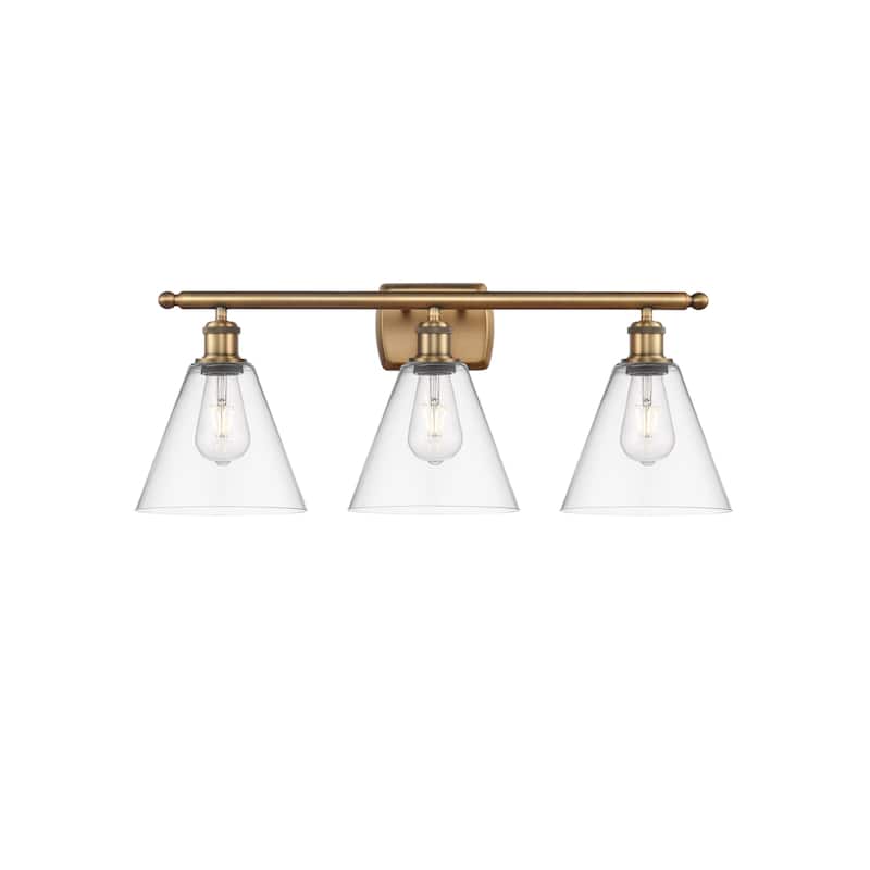 Innovations Lighting 516-3W-11-28 Berkshire Vanity Berkshire 3 Light - Brushed Brass / Clear