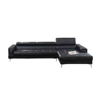 Sectional Sofa with Adjustable Headrest-Ottoman Not Included