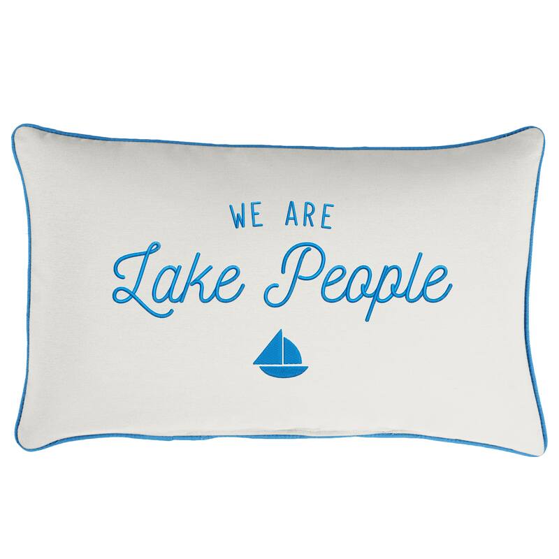Sunbrella Canvas Embroidered Indoor/Outdoor 13x20 Corded Lumbar Pillow (Single)