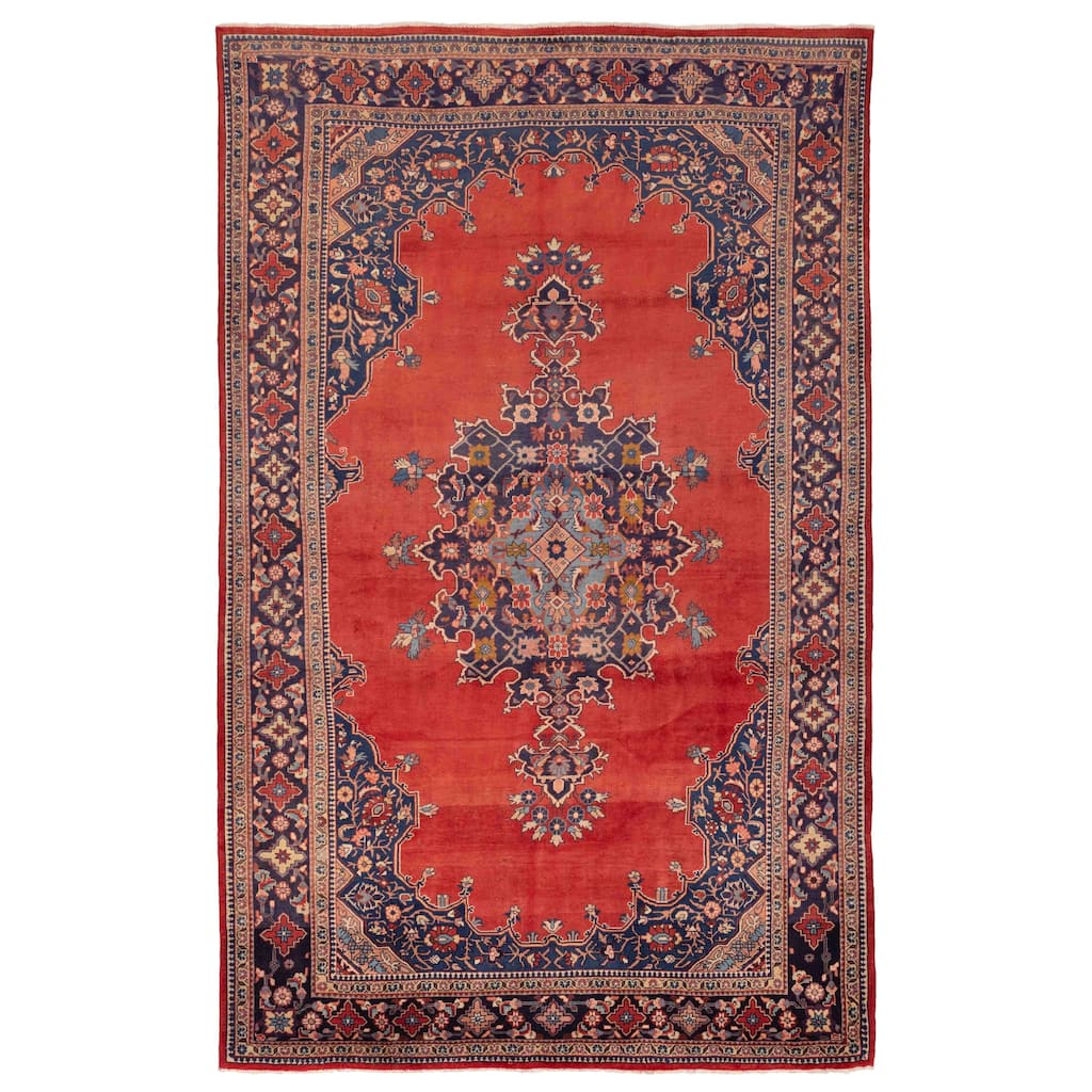 ECARPETGALLERY Hand-knotted Kayseri Vintage Red Wool Rug - 7'4 x 11'9