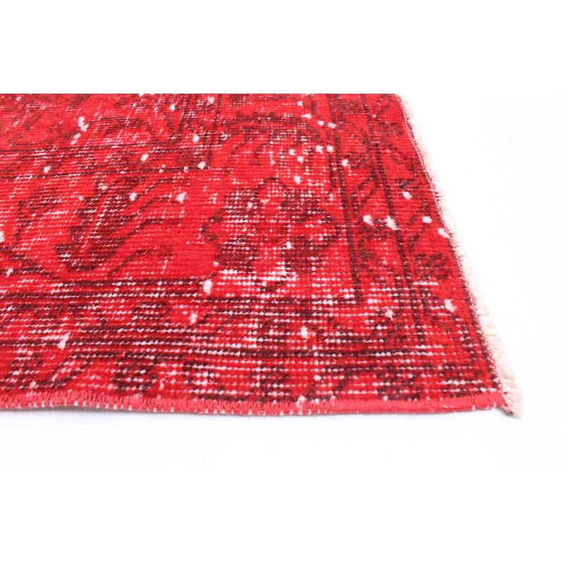 ECARPETGALLERY Hand-knotted Color Transition Dark Red Wool Rug - 5'6 x 6'2