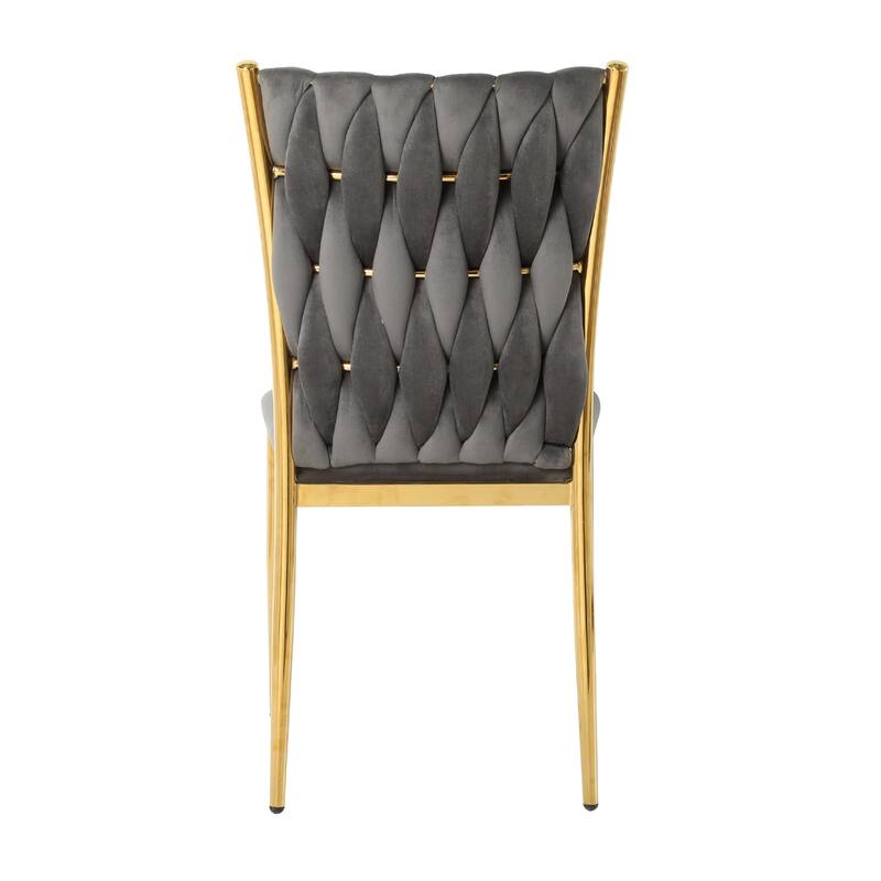 Modern Simple Velvet Dining Chair, Family Bedroom Stool Back Student Table Chair (Set Of 2)