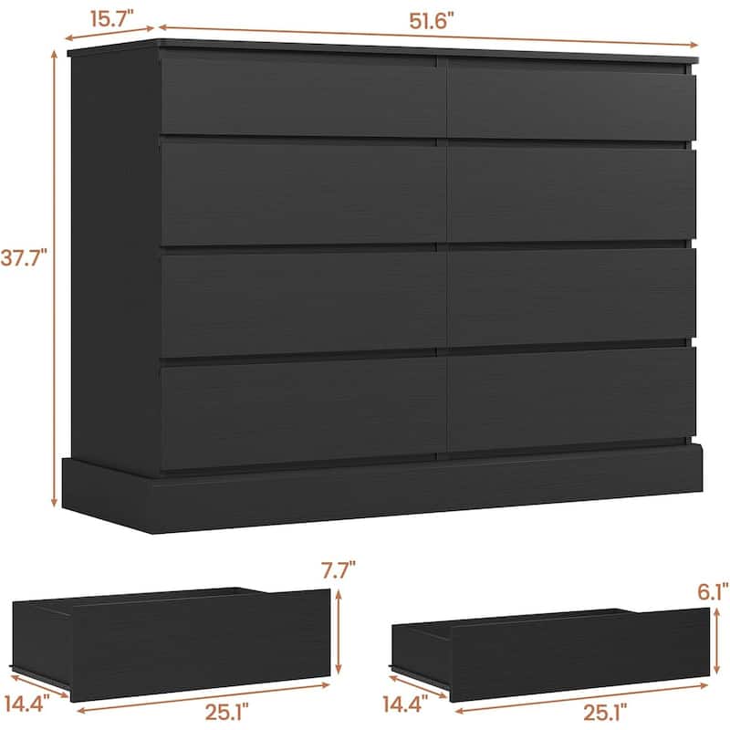 Bedroom Dresser Charging Station Storage Drawers Chest of Drawers