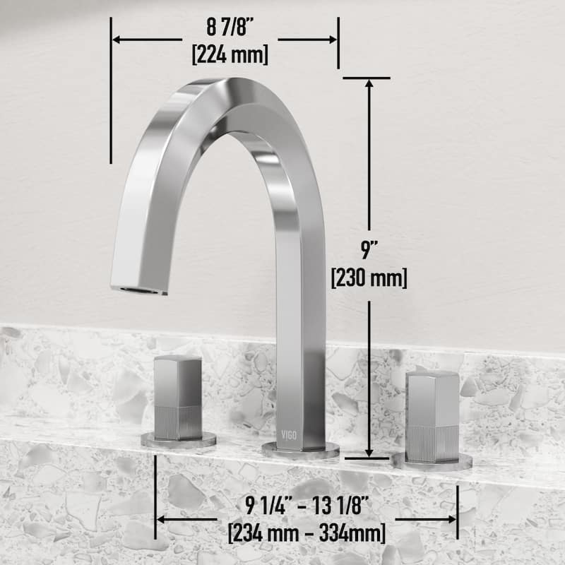 VIGO Hart 9" H 2-Handle Widespread Bathroom Faucet