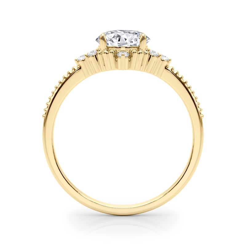 Auriya 14k Yellow Gold Lab Grown Round Diamond Halo Engagement Ring 0.50 to 5.00 ct. tw. (F-G VS)