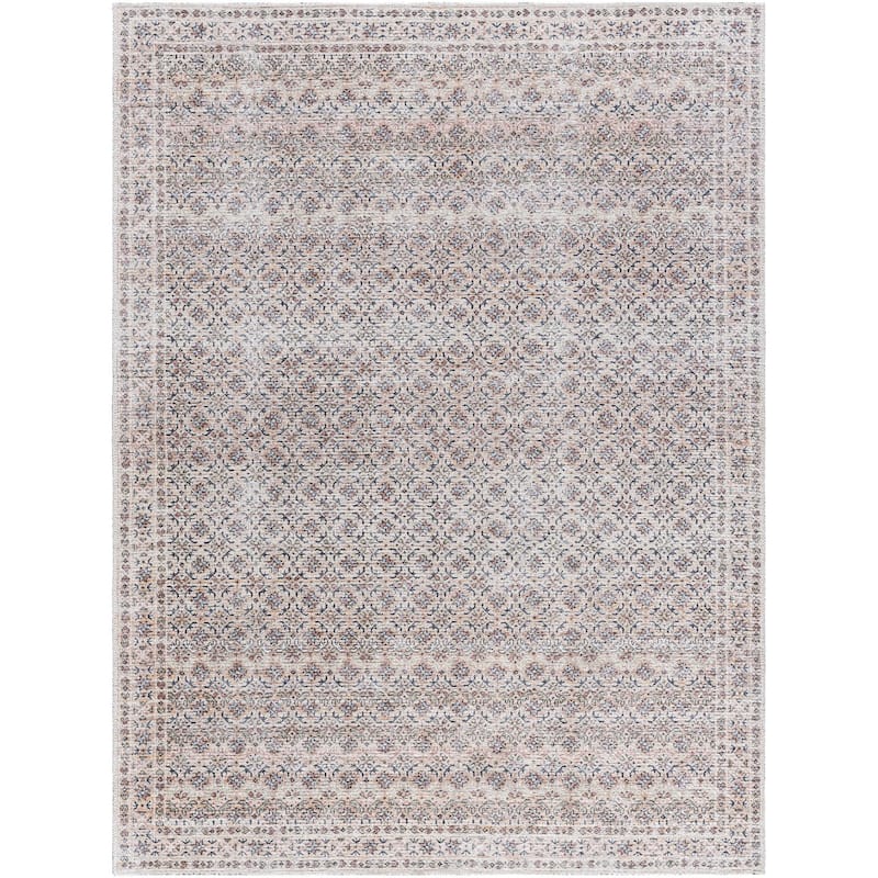 Livabliss Traditional Vinny Diamond Washable Area Rug