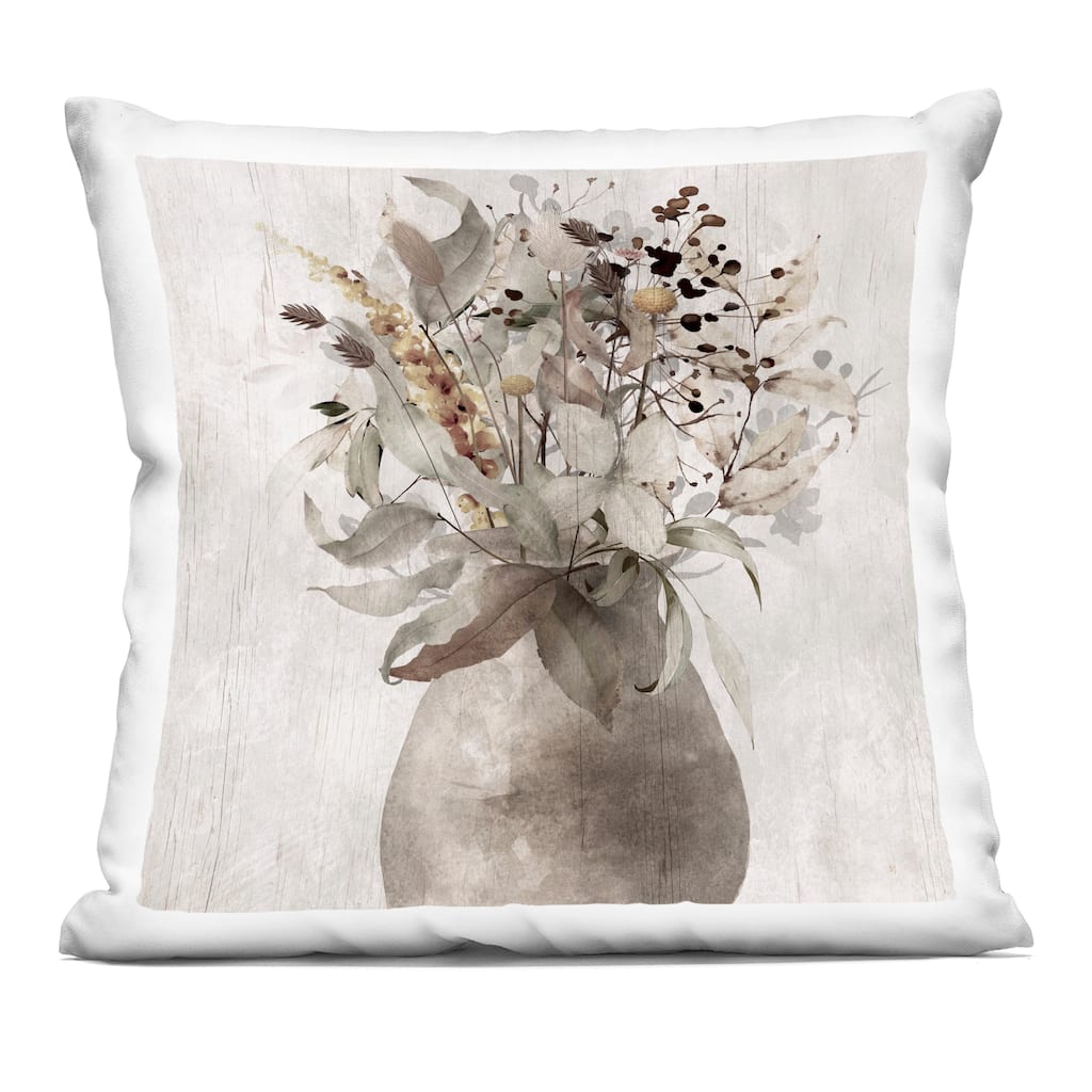 Stupell Rustic Country Herb Vase Decorative Printed Throw Pillow Design by Val Rhodes